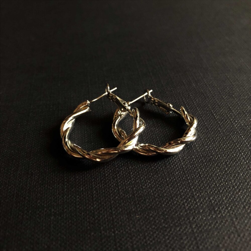 Weave Plait Twist Hoop Earrings